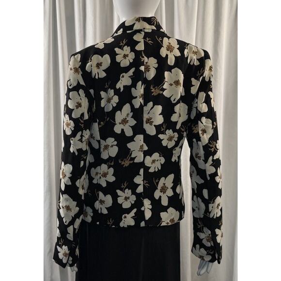Ann Taylor Loft Floral Open Front Blazer, Black & Ivory, Sz: S, 78-26 - Picture 6 of 16